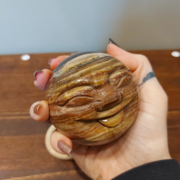 🔥 Sale 🔥 Chocolate Jasper Smiling Buddha Sphere - Final Price - Picture 8 of 11